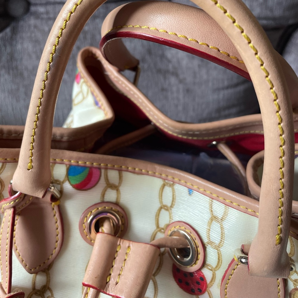 Dooney & Bourke Chain Pattern Drawstring Bucket B… - image 2